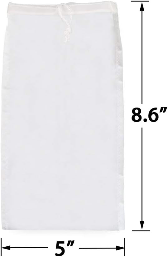 1 Pack Cold Brew Coffee Bag,120 Micro Food Grade Nylon Ultra Fine Mesh, 8.6x5 inch Reusable Cold Brew Coffee Filter with Seamless Bottom, Coffee Maker