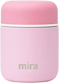 MIRA 9oz Insulated Food Jar Thermo for Hot Food & Soup, Compact Stainless Steel Vacuum Lunch Container - Pink