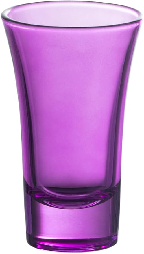 M&N HOME Purple Shot Glasses, 2 Oz Set of 6, Whiskey, Tequila, Cocktail, Round Glasses for Vodka, Spirits & Liquors