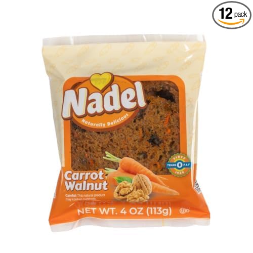 Nadel - NATURALLY DELICIOUS CARROT CAKE Slices, 12 Pack, Sweet Breads & Cakes Back to School lunch snack, breakfast bar
