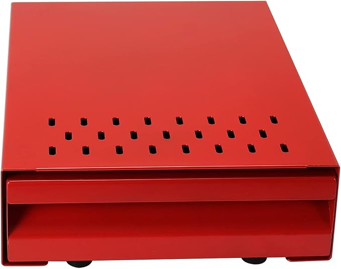 Espresso Coffee Knock Box Drawer, Stainless Steel High Bearing Capacity For Home and Commercial Use,Middle Size 13.77 x 9.84 x 3.54 inch (Red)