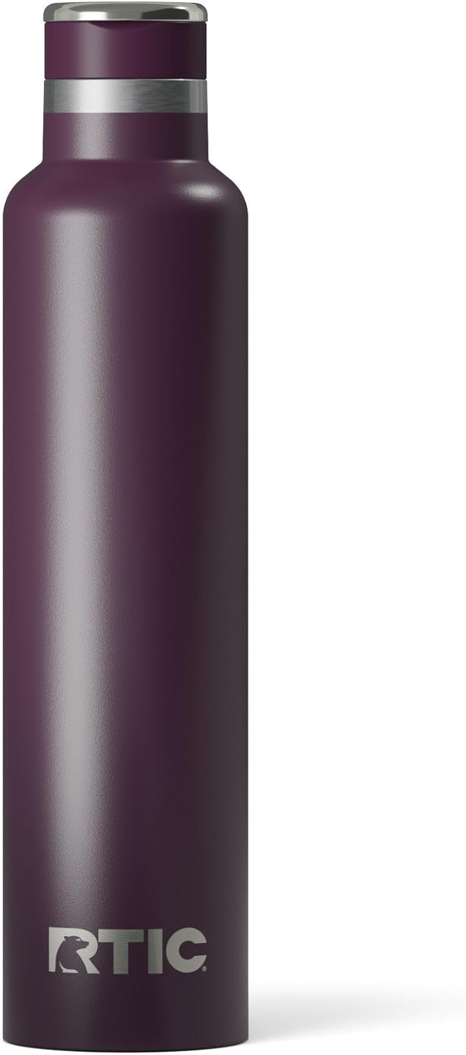RTIC 26oz Journey Bottle Metal Stainless Steel Vacuum Insulated, BPA Free, Reusable, for Water, Hot and Cold Drinks, Travel, Sports, Camping, Plum