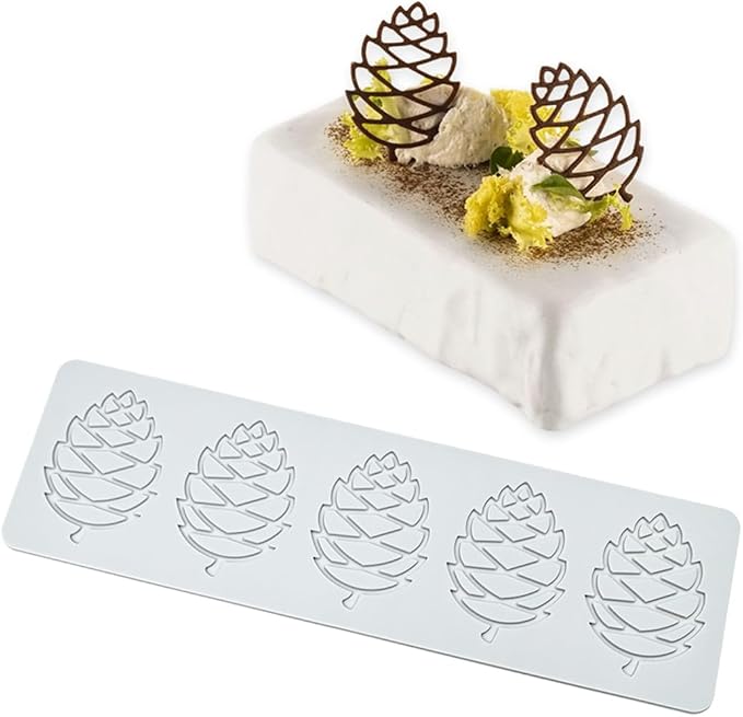 mostsom3D Hollow Out Lace Mold Silicone Pinecone Shape Fondant Molds Chocolate Mould For Cake Pastry Decor Baking Gumpaste Moulds Decoration Sugar Lace Veil Mat (O_ Pinecone)