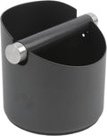 Italian Espresso Tapping Box, Stainless Steel Coffee Grinding Tapping Box, With Detachable Tapping Rod And Anti Slip Rubber Base (Black-S)