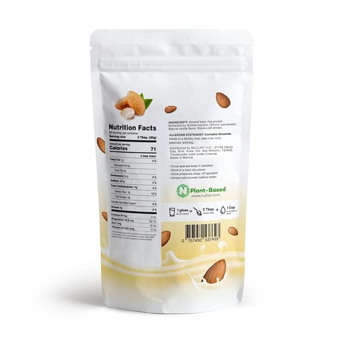 NULLIAV | Mediterranean Almond Vanilla Milk Powder 15.5 Oz.