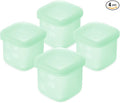 Olababy Clear Sense Silicone Storage Containers 4pk for Baby Food, Snacks, Formula, Puree, Sauce & More | Micro Plastic & BPA-Free | Daycare Essentials for Toddlers and Kids (Mint, 4 oz / 120 ml)