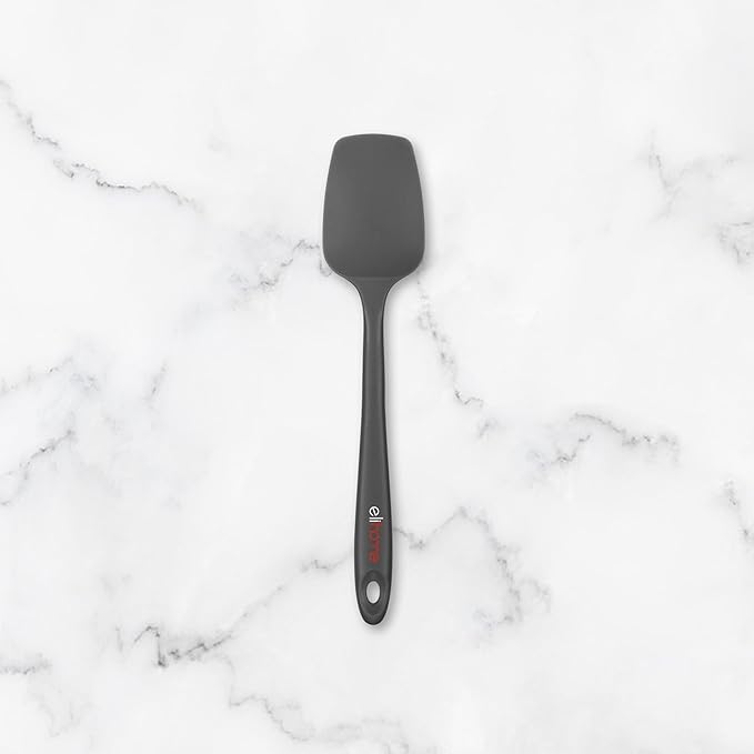 Elihome Mini Silicone Spoonula - Non-Stick Heat Resistant Silicone Scraper Spatula for Mixing, Serving, Scraping, Stirring, and More, 8.75 Inch, Dark Grey