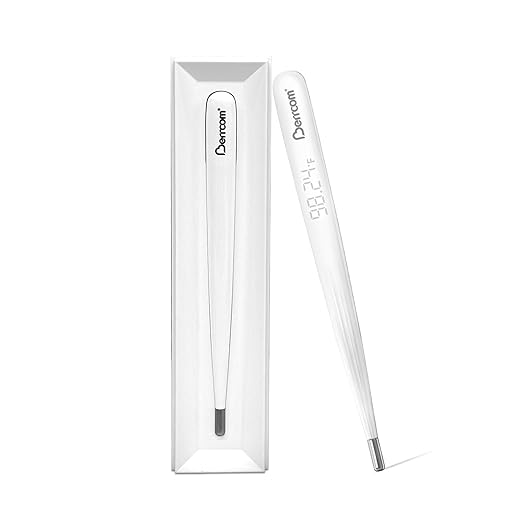 Berrcom Rechargeable Digital Thermometer for Adults and Kids, Medical-Grade Accurate Thermometers with LED Display, Fever Alarm, Fast Reading, Portable