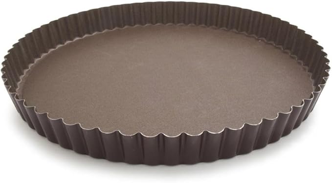 GOBEL - Non-Stick Round Fluted Tart Mold / Quiche Pan with Removable Bottom - 11"