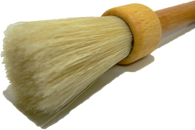 Valentino Garemi Coffee Machine Brush – Espresso & Cappuccino Cleaning Tool – Traditional & Classic Ergonomic Design with Real Wood & Genuine Boar Bristles – Made in Germany