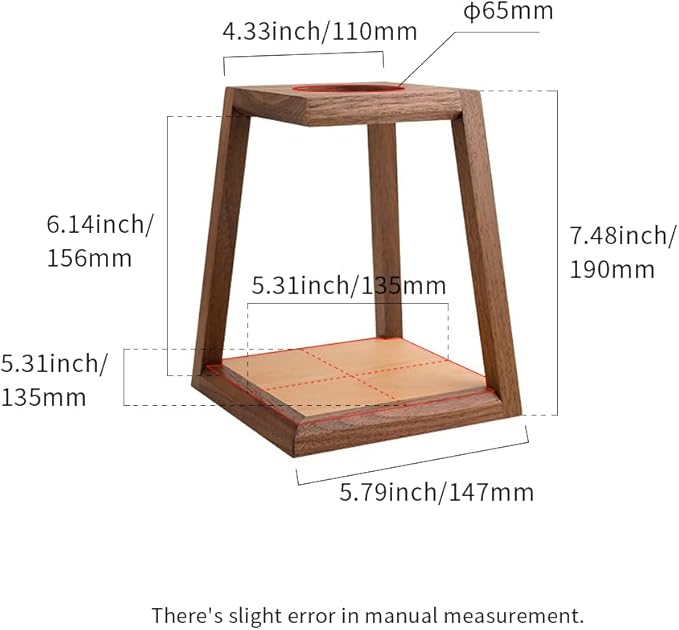 watchget Pour Over Coffee Station Coffee Dripper Stand Wooden Drip Station Pour Over Coffee Maker Stand Filter Holder
