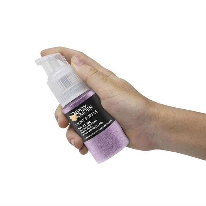 Light Purple BREW GLITTER Edible Glitter For Drinks, Cocktails, Beer, Garnish Glitter & Beverages | KOSHER & HALAL Certified | 100% Edible & Food Grade | Vegan, Gluten, Nut Free (25g Spray Pump, Light Purple)