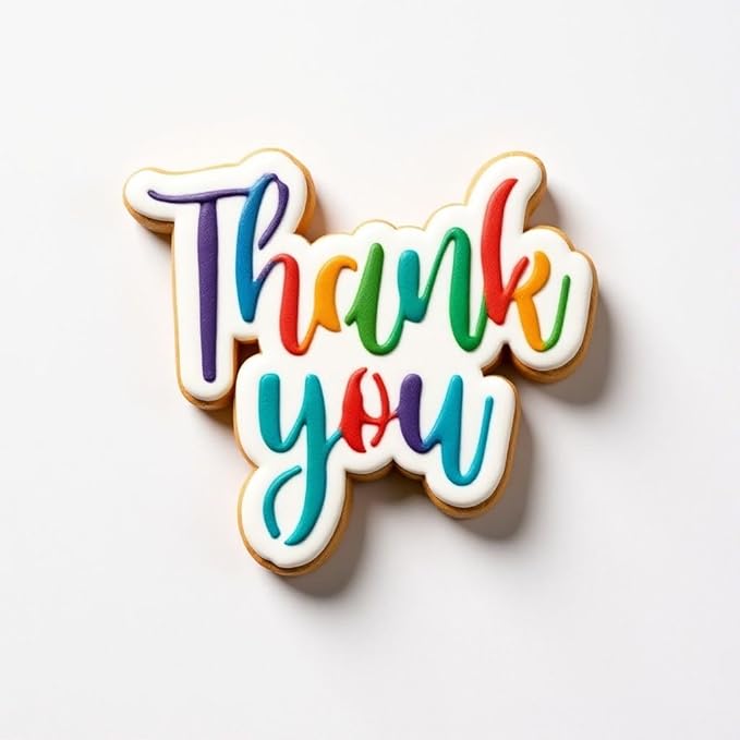 Thank You Cookie cutter and stencil set Baking stencils and cutters bundle DIY bakery decorating kit Cookie cutters with stencils Icing stencil and cookie cutter combo(Thank you)
