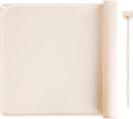 Silicone Baking Mat - Extra Thick Non-Stick Pastry Mat with Measurement Markings, 21"x15" Non-Slip Silicone Pad with Raised Edges（Apricot）