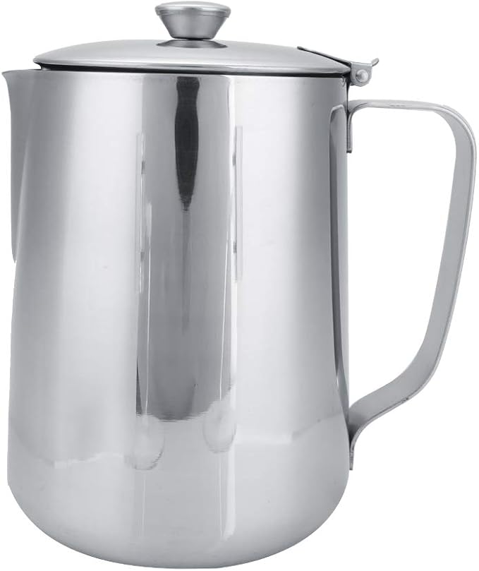 Stainless Steel Frothing Pitcher with Lid - 1500mL Milk Frothing Cup Jug for Espresso Machine Latte Coffee Art