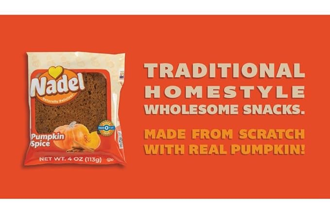 Nadel - Naturally Delicious Sweet Breads Variety Pack (Banana Chocolate Chip, Vanilla Pound Cake, Apple Spice, Pumpkin Spice). (24 Pack, 6 Breads Per Flavor)