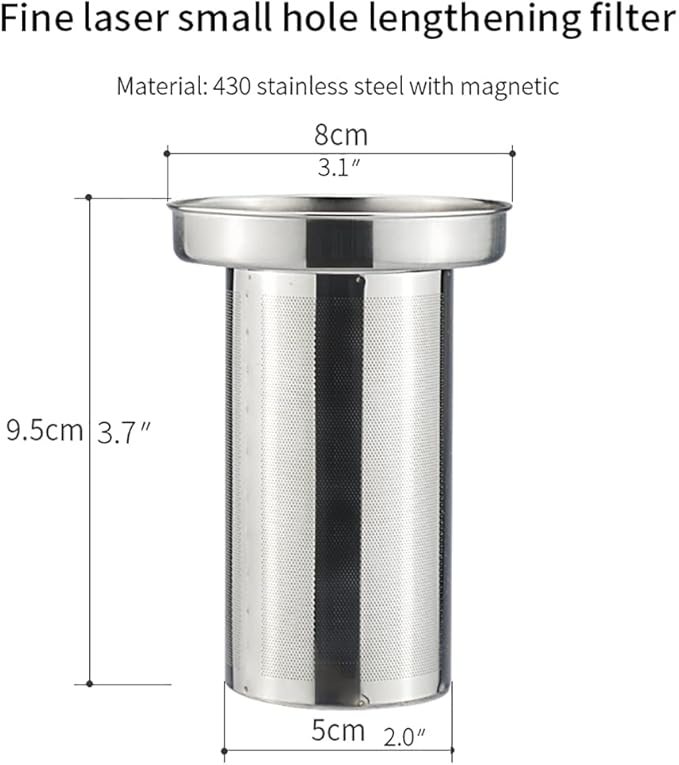 SANQIAHOME Stainless Steel Teapot with strainer Tea Pot With Removable Infuser or filter for Loose Leaf and Tea Bags cold water Pitcher Tea Maker Dishwasher Safe (silver, 1550ml(51Oz))