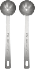 HARFINGTON 2pcs Coffee Scoop Spoon 1tbsp (3tsp, 15ml) 304 Stainless Steel Long Handle Teaspoon/Tablespoon Measuring Spoons Scoops for Tea Sugar Kitchen, Silver