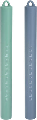 HARFINGTON 2pcs Silicone Rolling Pin 10" Stainless Silicone Surface Non-Stick Stainless Steel Inner Core Dough Roller Kitchen Roller for Baking Pastry Pizza Fondant Bread, Blue,Green