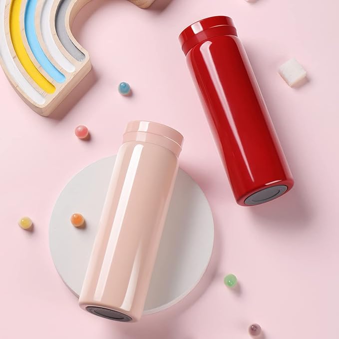 Mini Thermos Cute Water Bottle - 7 oz Tiny Insulated Vacuum 18/10 Stainless Steel Small Flask - Leak Proof & Spill Proof & Keeps Cold and Hot for Drink, Coffee, Tea - Red