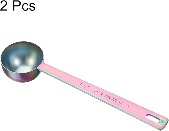 HARFINGTON 2pcs Coffee Scoop Spoon 1tbsp (3tsp, 15ml) 304 Stainless Steel Long Handle Teaspoon/Tablespoon Measuring Spoons Scoops for Tea Sugar Kitchen, Multicolor