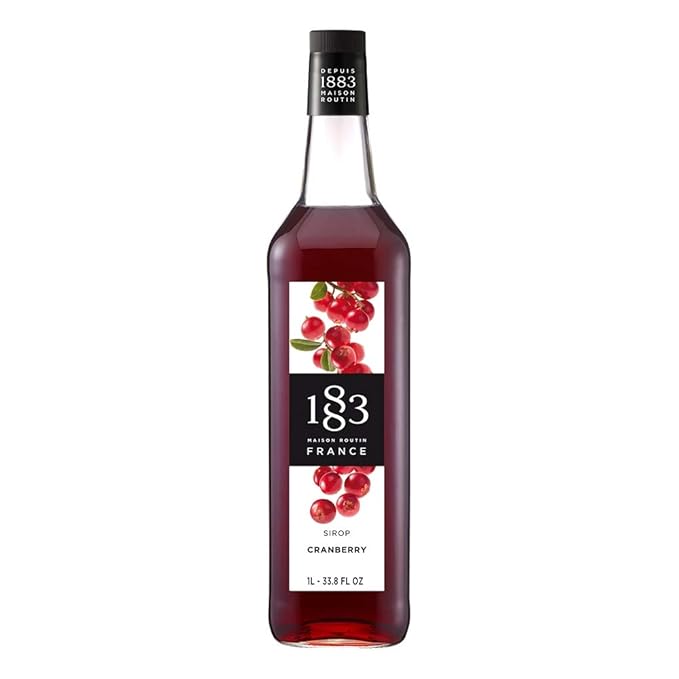 1883 Cranberry for Drinks, Made in France, 1 Liter Glass Bottle