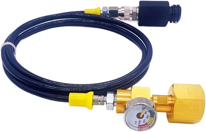 Soda Machine Co2 Adapter with High Pressure Hose,Co2 Tank Direct Adapter to TR21-4 Soda Water Maker Compatible with Onetouch Jet Aqua Fizz Ninja Thirsti 60inch with Gauge