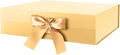 HAPPY POTATO Large Christmas Gold Gift Box with Lid and Ribbon 13.5x9x4.1 Inches, Bridesmaid Proposal Boxes, Magnetic Easter Gift Box for presents (Glossy Gold)