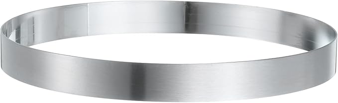 HARFINGTON Round Cake Ring 7.09 x 1 Inch Seamless Stainless Steel Pastry Mousse Dessert Ring Mirror Coating for Baking Cooking English Muffins Crumpet Making Tool
