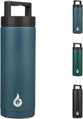 BJPKPK Insulated Water Bottles, Dishwasher Safe 18 oz Water Bottle with Handle, Leakproof BPA Free Water Jug, Stainless Steel Thermos for Sports, Navy Blue