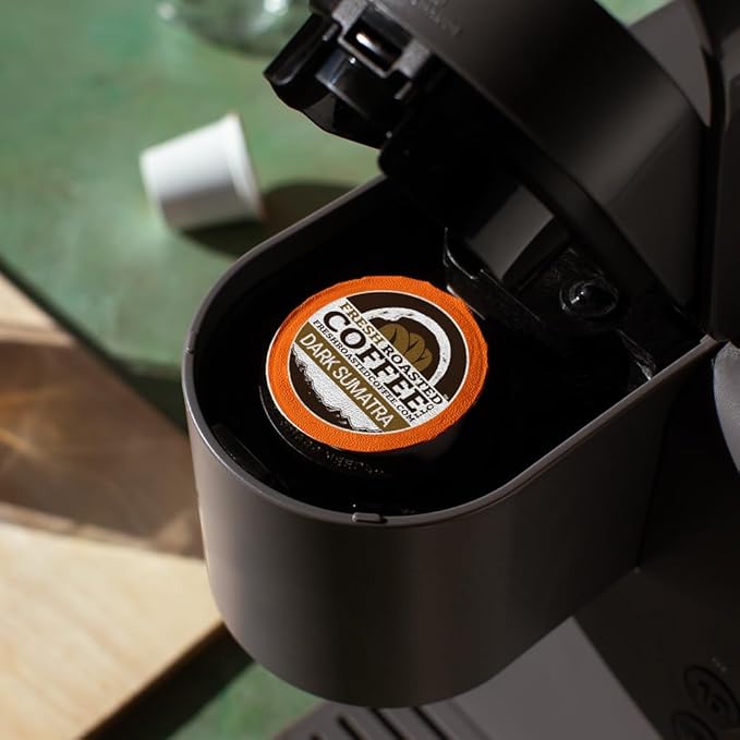 Fresh Roasted Coffee, Dark Sumatra Mandheling |100% Single Origin | Dark Roast, 72 Pods for K Cup Brewers