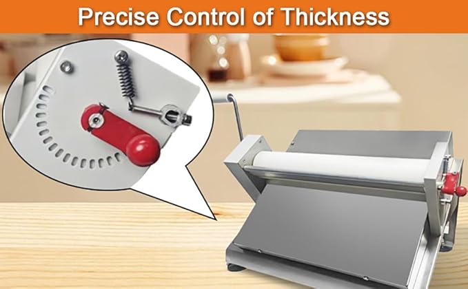 Manual Fondant Dough Sheeter, 16 inch Pastry Dough Roller, Croissant Baking Presser