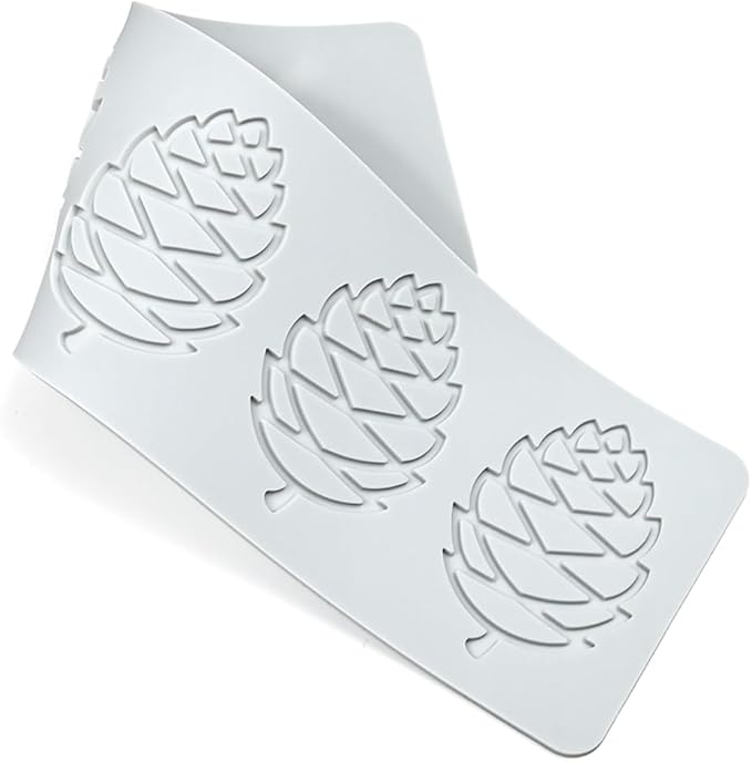 mostsom3D Hollow Out Lace Mold Silicone Pinecone Shape Fondant Molds Chocolate Mould For Cake Pastry Decor Baking Gumpaste Moulds Decoration Sugar Lace Veil Mat (O_ Pinecone)