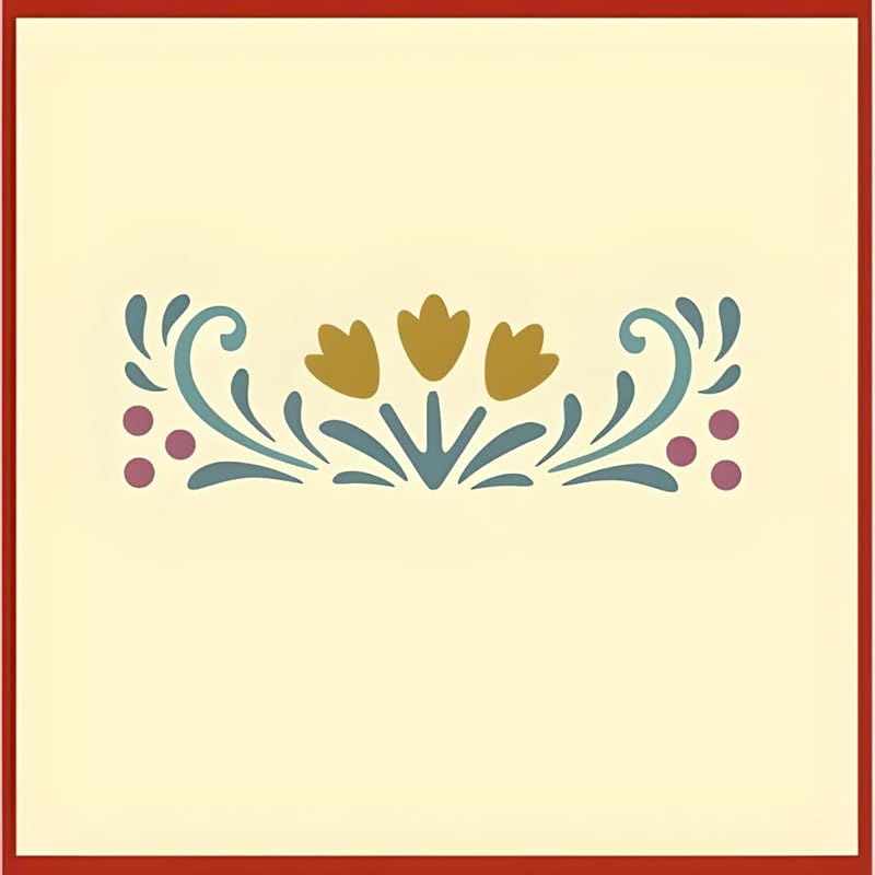 Rosemaling Patterns 24, 26, 27, 29 and 30 Stencils - Set of 5 Motifs - 4" x 1.5" each - Rose-painting - Scandinavian decorative folk painting - Mylar plastic stencil - The Artful Stencil