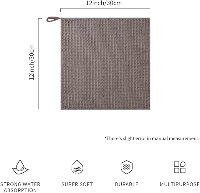 Barista Micro Cloth 4 Pack - watchget Microfiber Barista Cleaning Towels Coffee Cleaning Accessories for Espresso Machine, Steam Wand, Countertop, Kitchen Dish Cloth Waffle Weave Brown(12"x12")