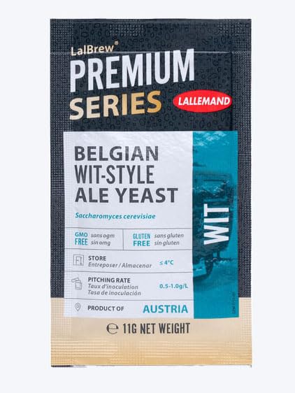 3PK LalBrew BELGIAN WIT Beer Yeast 11g Packet Lallemand Premium Series Dry Brewers Yeast for Wheat Beers (3 Packs)