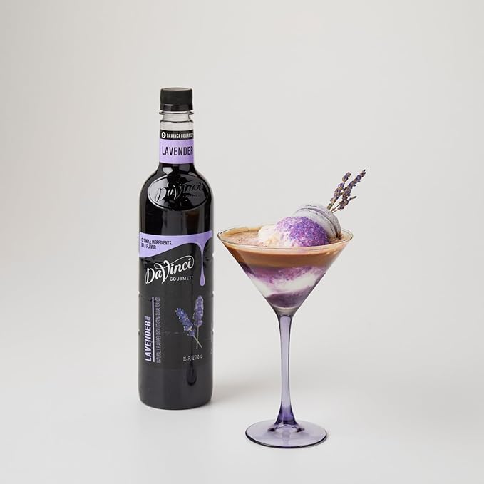 DaVinci Gourmet Lavender Syrup 25.4 Fl Oz (Pack of 3) + 1/4 Oz Syrup Pumps (Pack of 3)