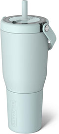 BrüMate Resa 35oz 100% Leakproof Travel Tumbler w/Handle & Straw | Flexible SoftSip Straw | Silicone Sleeve for Durability | Stainless Steel | Cup Holder & Travel Friendly Water Bottle (Blue Agave)