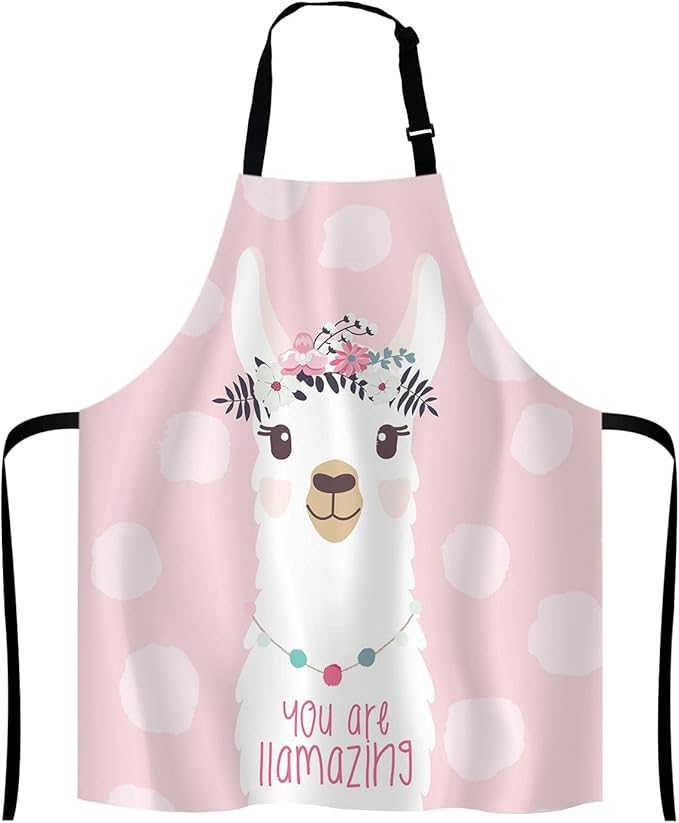 Llama with fun quote You are llamazing Bib Apron with Adjustable Neck for Men Women,Suitable for Home Kitchen Cooking Waitress Chef Grill Bistro Baking Apron