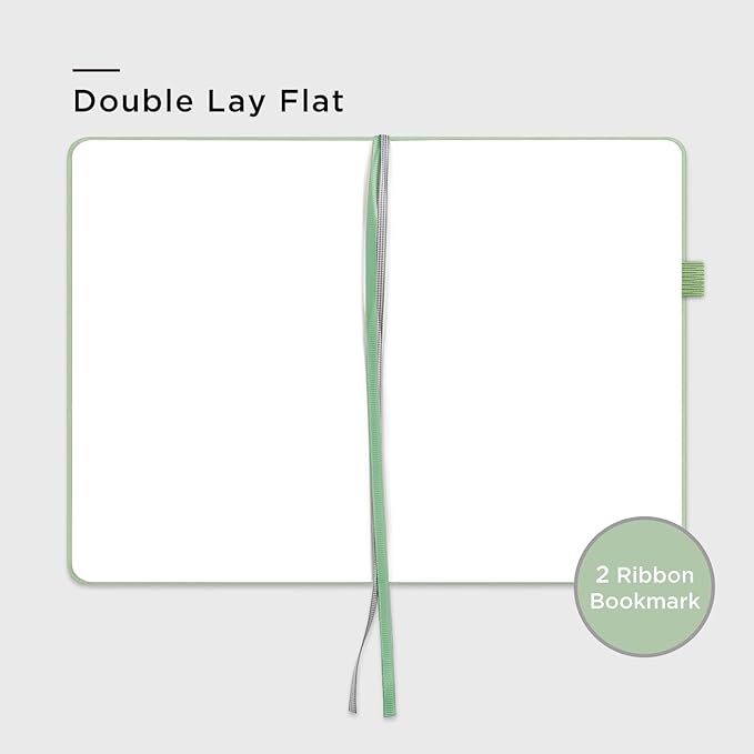 &And Per Se Blank Journal Notebook, 160 Pages, 5.7 x 8 inches College Ruled Thick Paper Notebook Journals for Writing, Hardcover Notebook(1 Pack, Light Green)