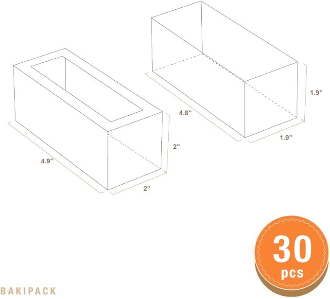 30 Macaron Boxes for 4 or 5 Macarons White Macaron Gift Boxes, Candy Boxes, Macarons Box with Clear Window (Interior Measurement 4.8" x 1.9" x 1.9" without Macaron inside)