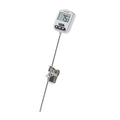 Taylor Programmable Digital Candy and Deep Fry Thermometer with Green Light Alert Display, Long Stem, and Adjustable Pan Clip, White