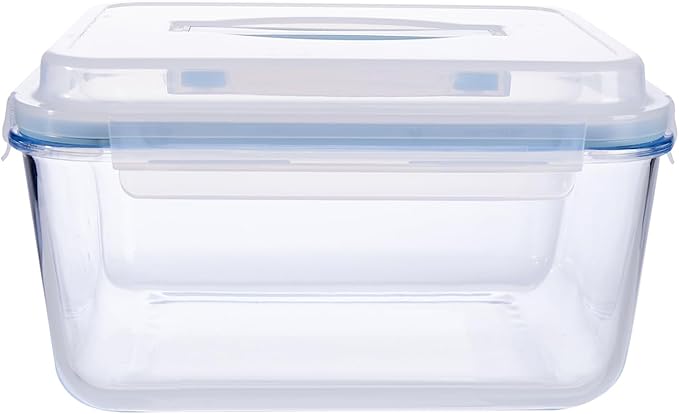 24 Cup Extra Large Glass Storage Containers with Airtight Locking Lid with Handle, Large Glass Food Storage Container, Ideal Storing food, Vegetables, Fruits, Roasting Turkey, BPA Free Oven Safe