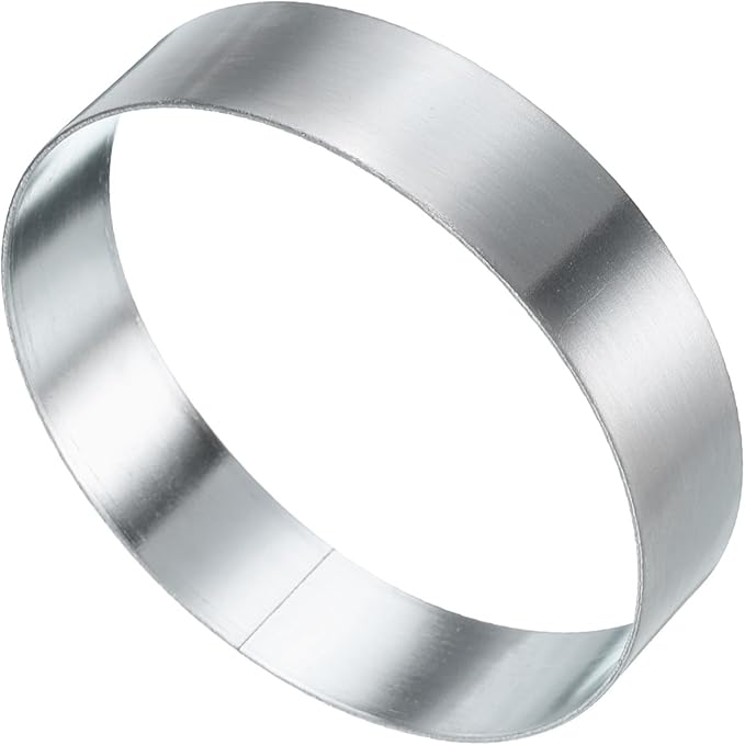 HARFINGTON Round Cake Ring 3.15 x 1 Inch Seamless Stainless Steel Pastry Mousse Dessert Ring Mirror Coating for Baking Cooking English Muffins Crumpet Making Tool