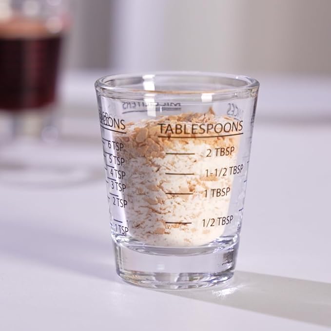 2 Pack Shot Glasses Measuring Cup,Espresso Shot Glass with 4 Measurement Methods(OZ/ML/TSP/TBSP),Dishwasher Safe,Perfect for Coffee,Cocktails and Kitchen Use (Black)