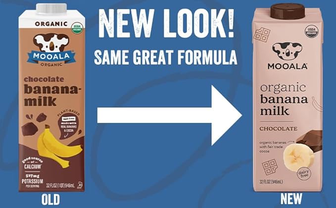 Mooala – Organic Chocolate Bananamilk, 32 fl oz (Pack of 6) – Shelf-Stable, Non-Dairy, Nut-Free, Gluten-Free, Plant-Based Beverage