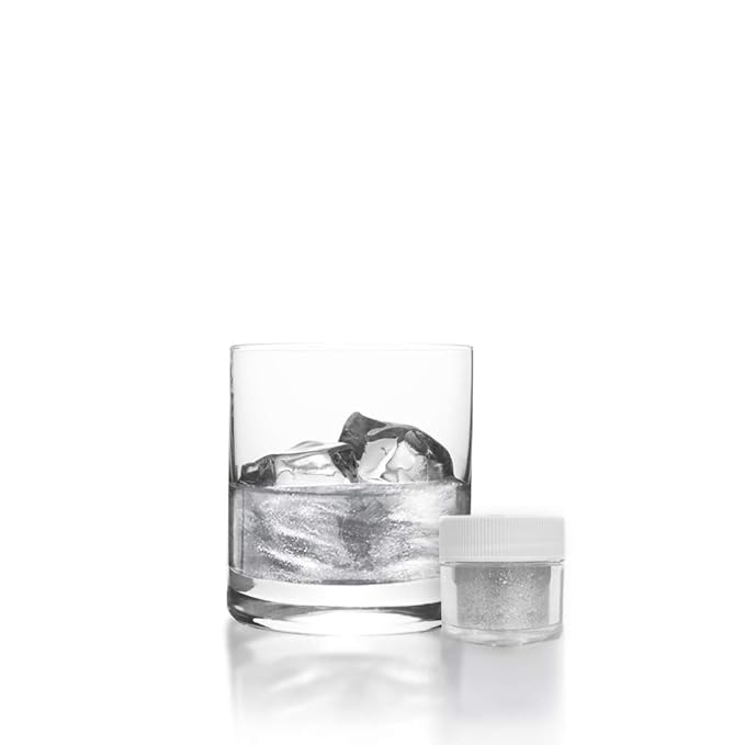 White BREW GLITTER Edible Glitter For Drinks, Cocktails, Beer, Garnish Glitter & Beverages | KOSHER & HALAL Certified | 100% Edible & Food Grade | Vegan, Gluten, Nut Free (45g Shaker, White)