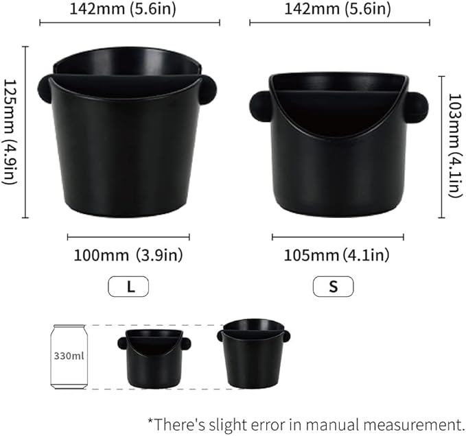 Espresso Knock Box,watchget Coffee Knock Box with Durable Knock Bar Space-Saving Coffee Ground Bin Non-Slip Base, Small Espresso Dump Bin
