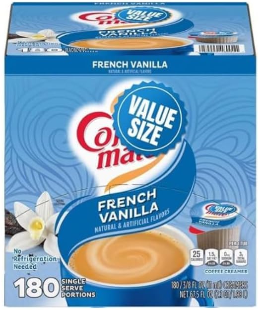 Coffee Creamer Liquid Creamer Singles, French Vanilla, 180 ct.