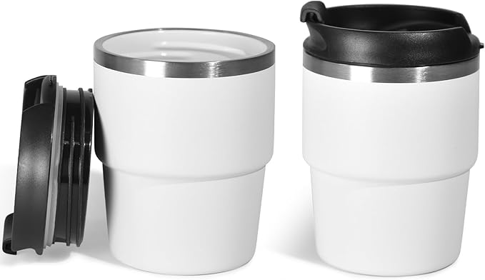 6oz Espresso Cups, Insulated Espresso Cups Set of 2, Expresso Shots Cup, Stainless Steel Shot Glasses for Coffee, Portable Espresso Travel Mug for Camping